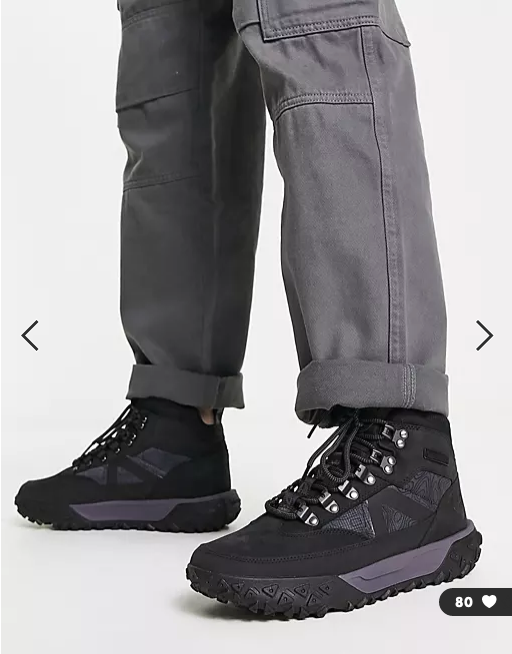 Timberland euro hiker leather super ox mid boots in black